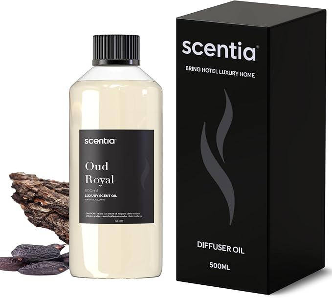 Oud Royal Fragrance Oil Inspired by TF's Oud Wood Perfume, Refill Diffuser Oil, Perfume Dupe, Aromatherapy Essential Oil Fragrance Set for Cold Diffusers, Candle Making | 500ml, 16.9Fl Oz