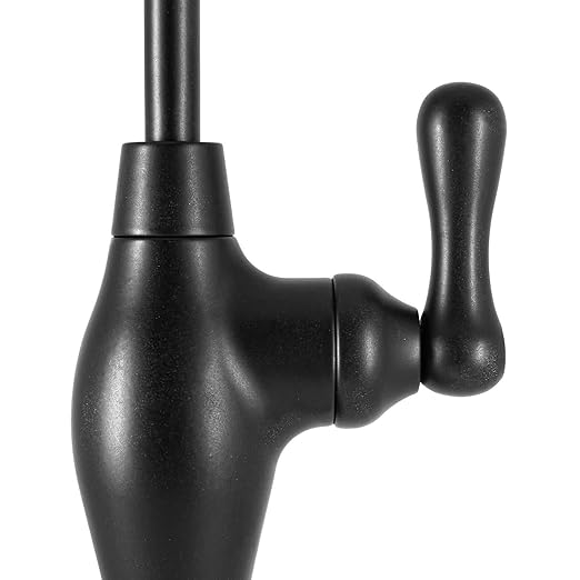 Airgap RO Faucet Reverse Osmosis Drinking Water Filtration System Water Dispenser Spout (Matte Black) with Pre-Inserted Tubing and Faucet Wrench. Vase Style. NSF Certified.