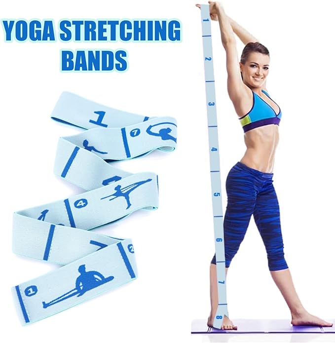 Elastic Yoga Stretching Strap with Loops, CEILIWEN Stretch Straps For Physical Therapy, Pilates Stretch Band, Elastic Exercise Bands, Leg Stretching Strap, Stretch Resistance Bands For Exercise-FlexoryFit