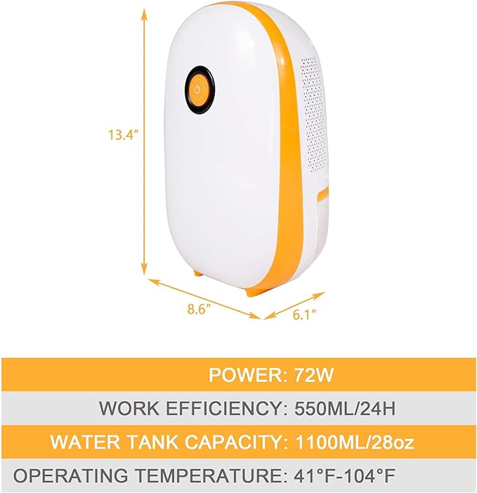 Dehumidifier for Home Basement, 430 Sq.ft Small Portable Quiet Dehumidifier with Auto Shut-off,1100ml Water Tank for Bedroom Bathroom Closet RV