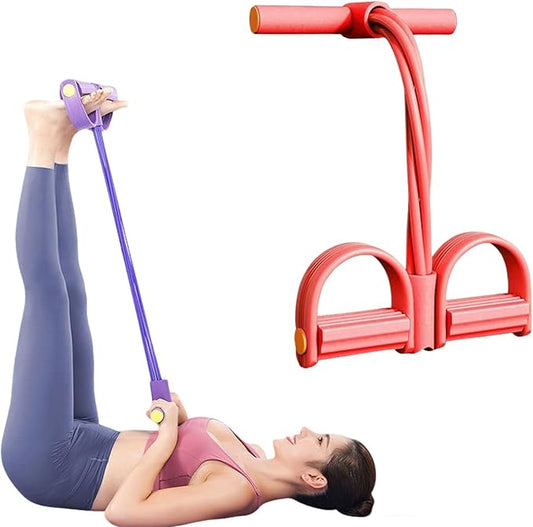 2025 Upgrade Multifunction Tension Rope or Exercise Sit Up Exercise Equipment,Pedal Ankle Puller,Bands-6 Tube Pedal Ankle Puller for Women Men-FlexoryFit
