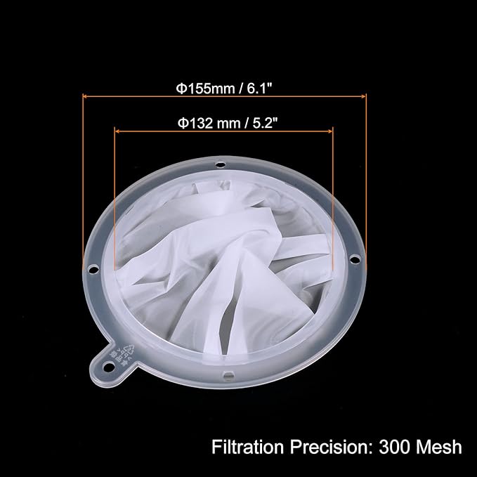 PATIKIL 6.1" O.D. Food Filter Strainer, 300 Mesh Kitchen Mesh Filters Strainers Fine Mesh Sieve for Juice, Coffee, Soy Milk Filtration, White