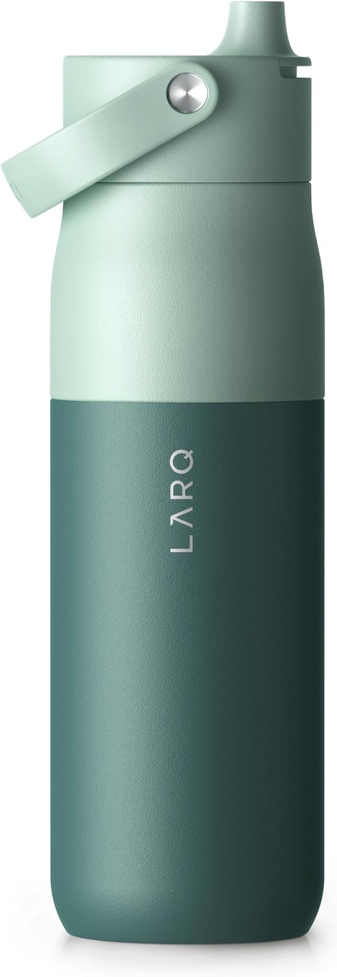 LARQ Bottle Swig Top 34oz - Insulated Stainless Steel Water Bottle With Built-In Silicone Handle | BPA Free | Reusable Water Bottle for Sports, Gym, and Travel, Eucalyptus Green