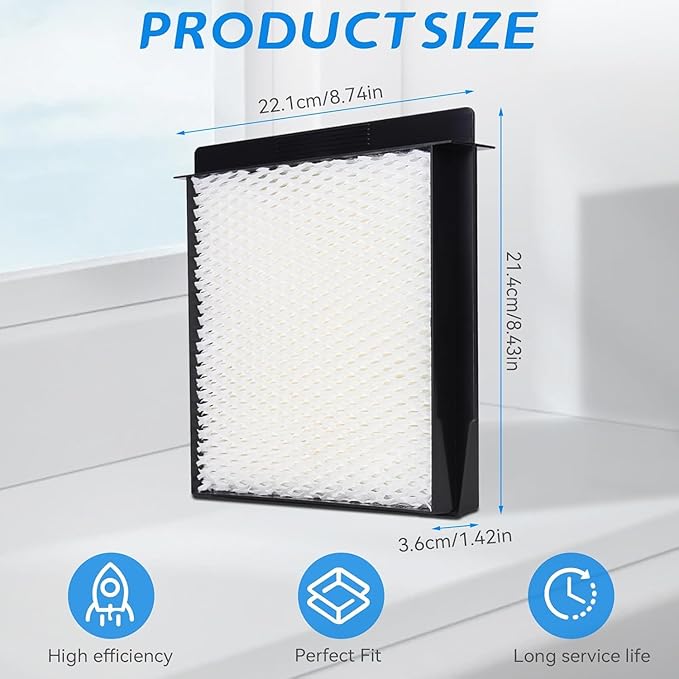 1040 Humidifier Filter for Aircare Essick Bemis MoistAir Humidifier - Replacement Wick Fit Models B40 3D6-100 5D6-700 7D6-100 D46-720 E27-000 E35-000 CM330 B23-810 MA0300 MA-0500 (2 Pack)