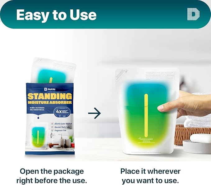 Dry & Dry 10 Pack Standing Moisture Absorbers for Basements, Closets, Bathrooms & Laundry Rooms