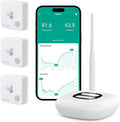 WiFi Room Thermometer Hygrometer, Remote Email App Alert, 2 Years Data Export, 2 Years Battery, No Subscription, 3 Smart Temperature Sensors for RV, Greenhouse, Vacation Home, HVAC