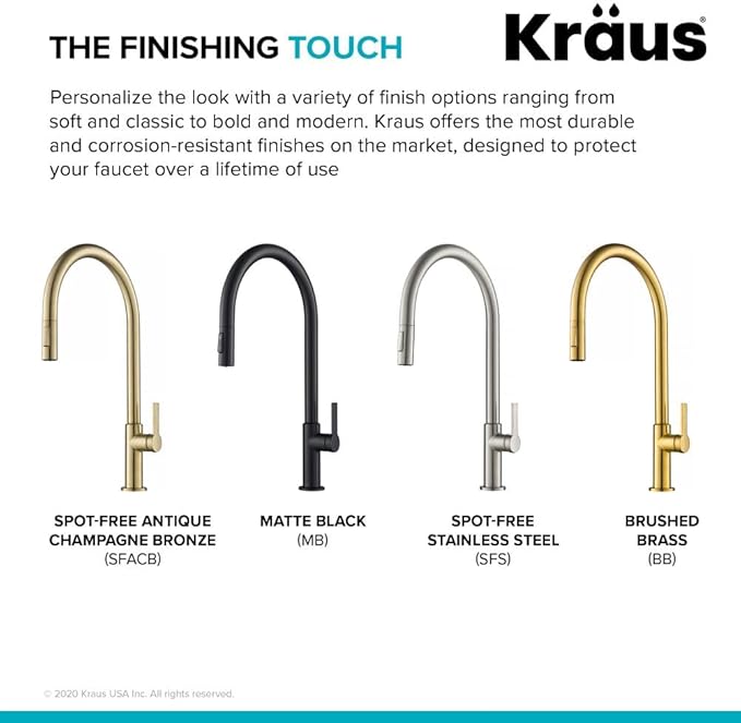 KRAUS Oletto High-Arc Single Handle Pull-Down Kitchen Faucet in Spot Free Stainless Steel, KPF-2821SFS