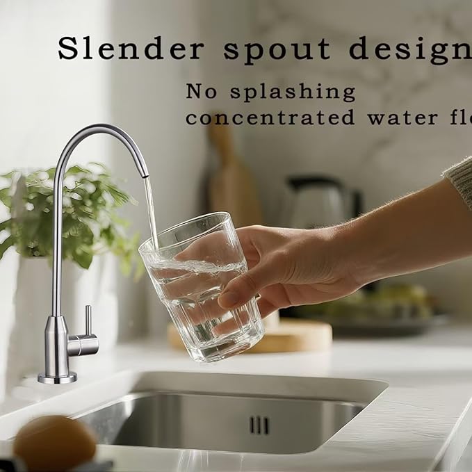 Stainless Steel Brushed Filter Faucet, Drinking Water Faucet, Kitchen Sink Faucet Lead-Free fit Kitchen bar Drinking Water Sparkling Chiller Purifier System