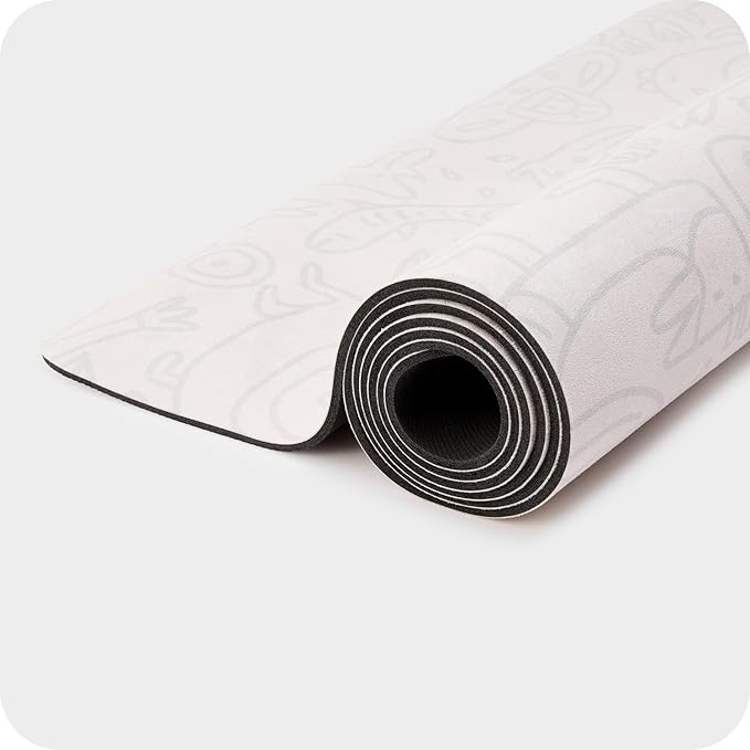 4mm Cushioned Exercise Mat for Yoga & Pilates - Anti Slip, Polyurethane with Suede Top & Carrying Strap-FlexoryFit