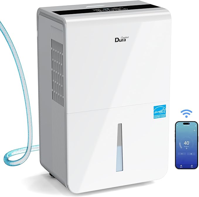Dehumidifier for Basement,Energy Star Certified for 4500 Sq.Ft Large Room, MAX to 70 Pints/day, included 16.4 Feet Drain Hose and Pump,White