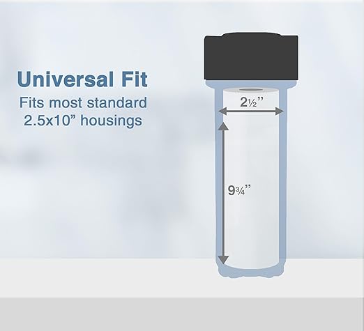 String Wound Sediment Water Filter Cartridge Standard 2.5x10" 10 Micron 25 Pack