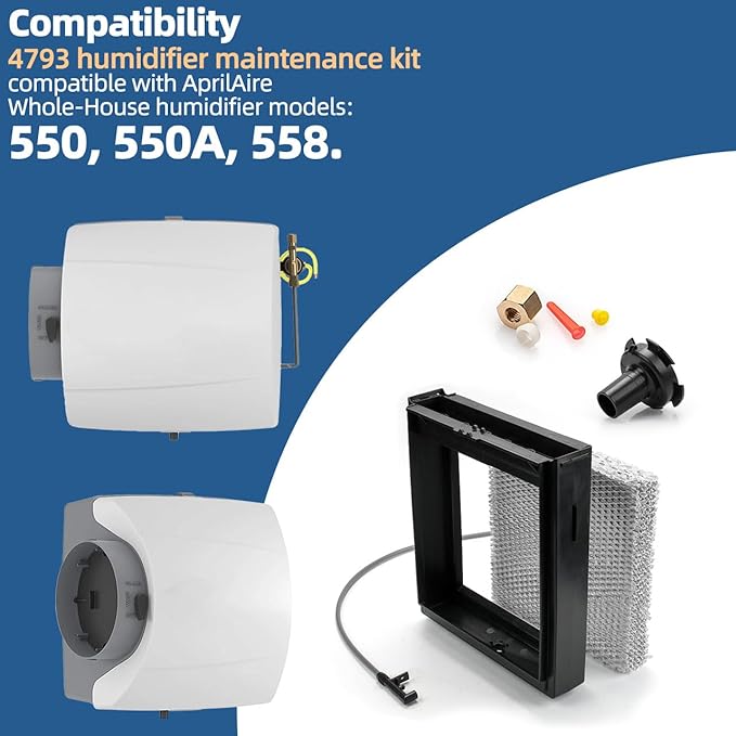 4793 Humidifier Maintenance Kit with Model No. 10 Water Panel Humidifier Filter Pad Compatible with AprilAire Whole-House Humidifier 550, 550A, 558 Humidifier Parts & Accessories