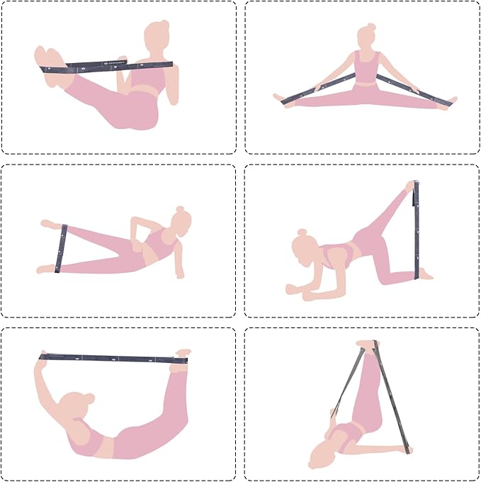 Yoga Strap for Stretching - 8 Loops Stretching Strap - Essential Yoga Accessories for Flexibility and Enhanced Stretching - Ideal Stretch Strap in Yoga and Pilates-FlexoryFit