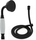 HOMEDEC Vintage Handheld Shower Head with 59inch Flexible Hose High-Pressure Antique Rain Showerhead Combo Replacement No Wand Holder, Round Telephone Shape, Matte Black