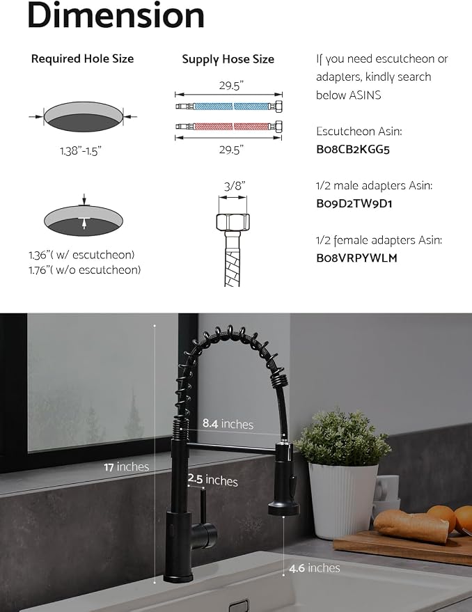 WEWE Matte Black Touchless Kitchen Faucet - Image 6