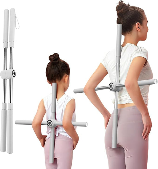 Yoga Stick, Posture Correction Stick for Women and Men, Relieve Back Pain, Upper and Lower Back Stretchers and Straighteners, 24.4-36.2 Inch Stretching Stick Neck Hump Corrector-FlexoryFit