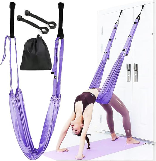 Dance Stretching Equipment - Yoga Strap, Backbend Training Yoga Stretching Rope with Door Anchor, Flexibility Trainer Stretching Equipment Assist Stretch Strap for Fitness Gymnastics Dance Aerial Yoga Ballet-FlexoryFit
