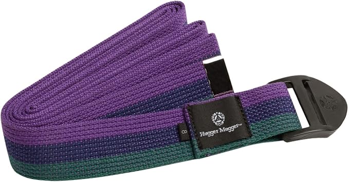 Hugger Mugger Cinch Cotton Yoga Strap - Super Strong Cotton, Quiet Cinch-Style Buckle, Long Length Great for Taller People-FlexoryFit