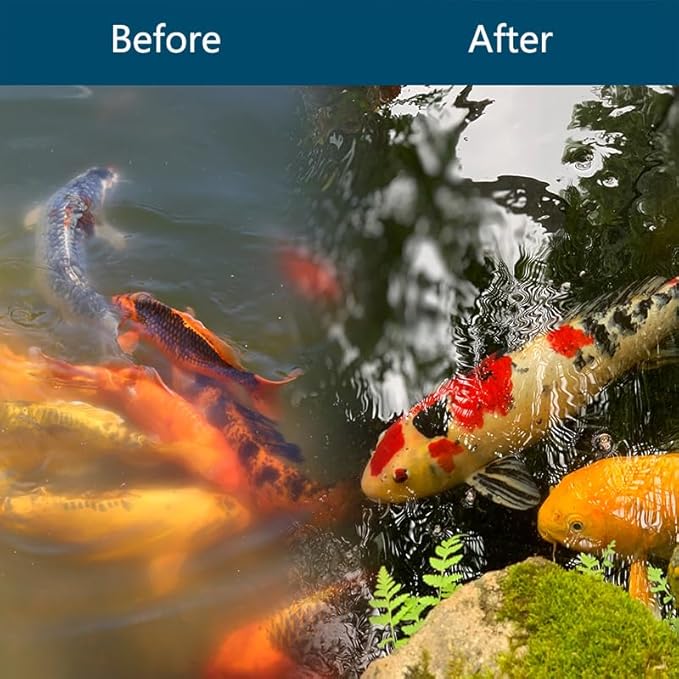 RINOO White Koi Pond Filter Pad Fine Bulk Roll- Cut to Fit - Durable Fish Pond Filter Media - Water Garden Aquariums Filter Material - 118" (9.8 ft) x 12" x 3/5" - 4/5" Thickness