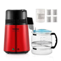 VEVOR Water Distiller, 4L 1.05 Gallon Pure Purifier Filter for Home Countertop, 750W Distilled Maker, Stainless Steel Interior Machine to Make Clean Water, Red