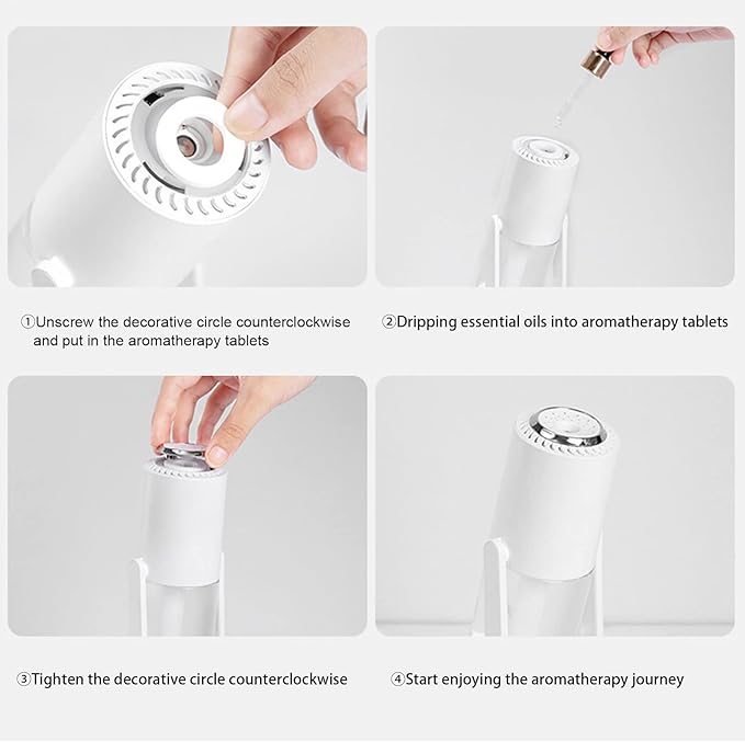 Mini Humidifier, Negative Ion Purification 40mL Spray Volume Automatic Rotation Mute USB Humidifier for Home, Office & Car
