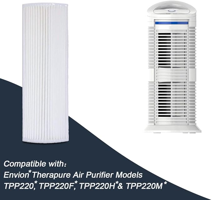 TPP220F True HEPA Air Filter Replacement Compatible with Air Purifier Models TPP220, TPP220F, TPP220H & TPP220M - 12.2” x 4.1” x 1.3”,4-Stage Filtration with Activated Carbon (1 Pack