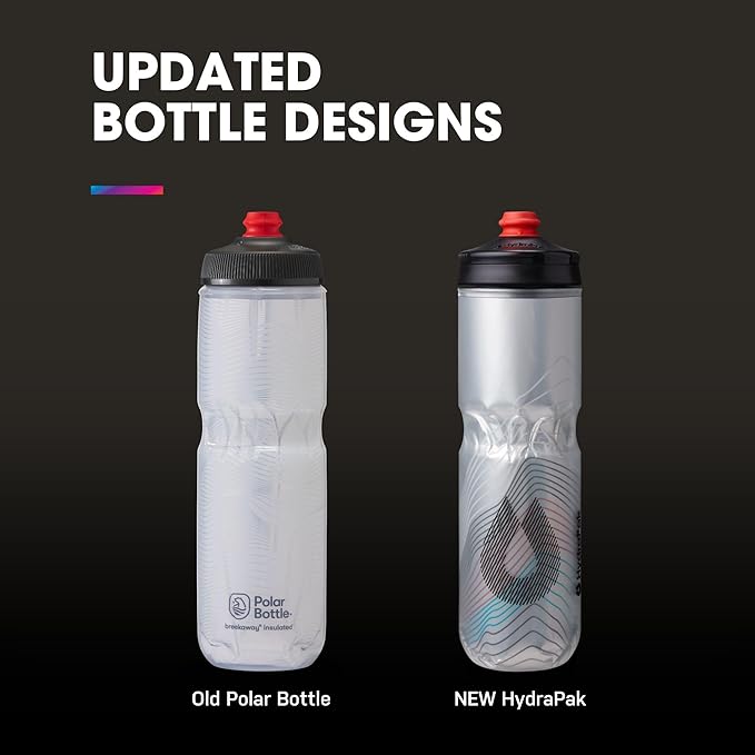 HydraPak Polar Surge Insulated Bike Water Bottle 2-Pack (20oz or 24oz) - High Flow, Fits Most Bike Cages, For Cycling & Sports-FlexoryFit