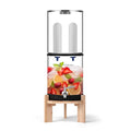 Gravity-Fed Water Filter System, 2.25G Glass Countertop System with 2 Ceramics Fluoride and Arsenic Reduction Elements, Metal Spigot, and Stand, Reduces Fluoride and Chlorine