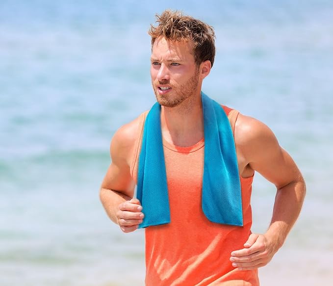 8 Packs Cooling Towel (40 x 12), Ice Towel, Microfiber, Soft Breathable Chilly Towel Stay Cool for Yoga, Workout, Sport, Gym, Camping, Fitness, Running, Workout & More Activities - Multicolor-FlexoryFit