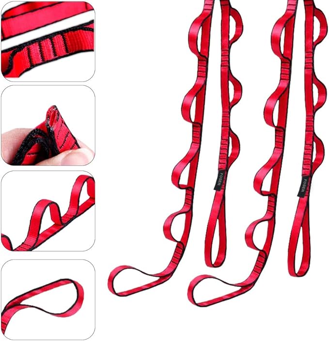 FOSER 2pcs Daisy Chains, Yoga Hammock Extension Strap, Adjustable Nylon Strap Fitness Pilates and Exercise Extend Strap-FlexoryFit