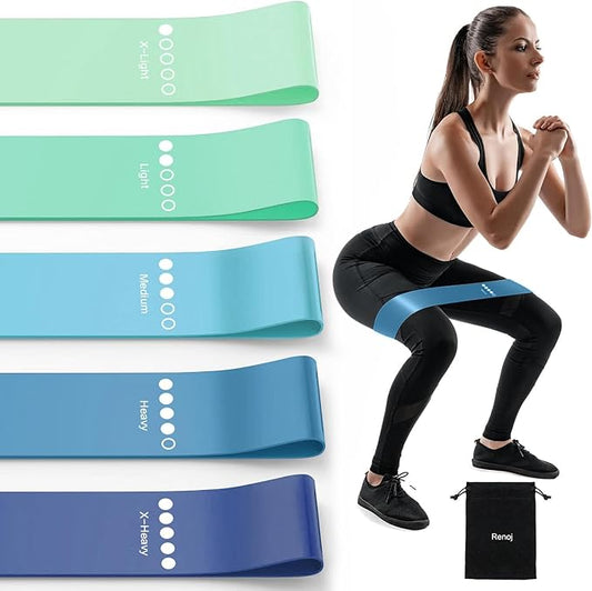Resistance Bands for Working Out, Elastic Pilates Flexbands for Physical Therapy Yoga, Stretch Exercice Loop Bands for Booty Legs-FlexoryFit