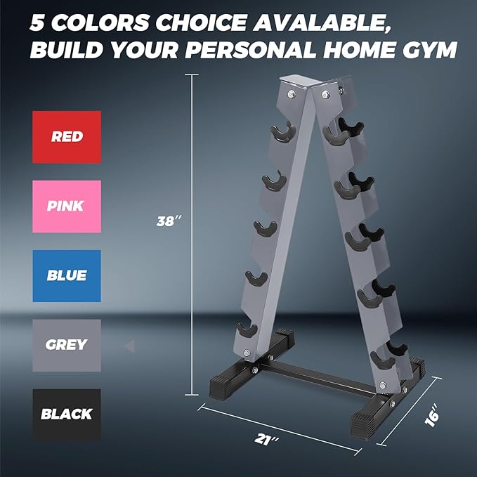 RitFit 250LB/300LB Rubber Hex Dumbbell Sets with Weights Rack, Multiple Color Choices Available, Great Gym Equipment for Home, Strength Training, Workouts-FlexoryFit