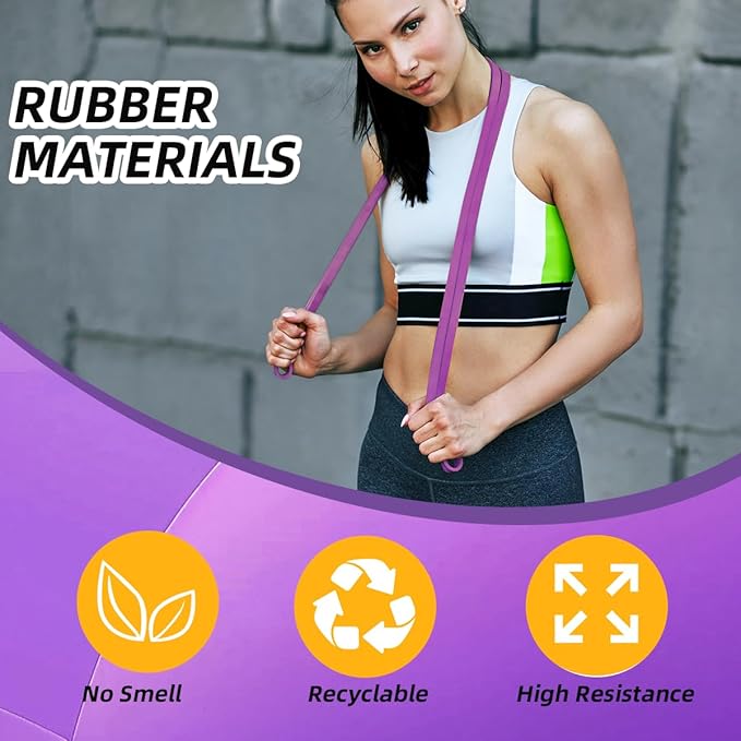 WHATAFIT Resistance Bands, Pull Up Assistance Bands, Exercise Bands, Workout Bands Set for Men and Women Home Fitness, Body Stretching, Strength Training, Physical Therapy-FlexoryFit