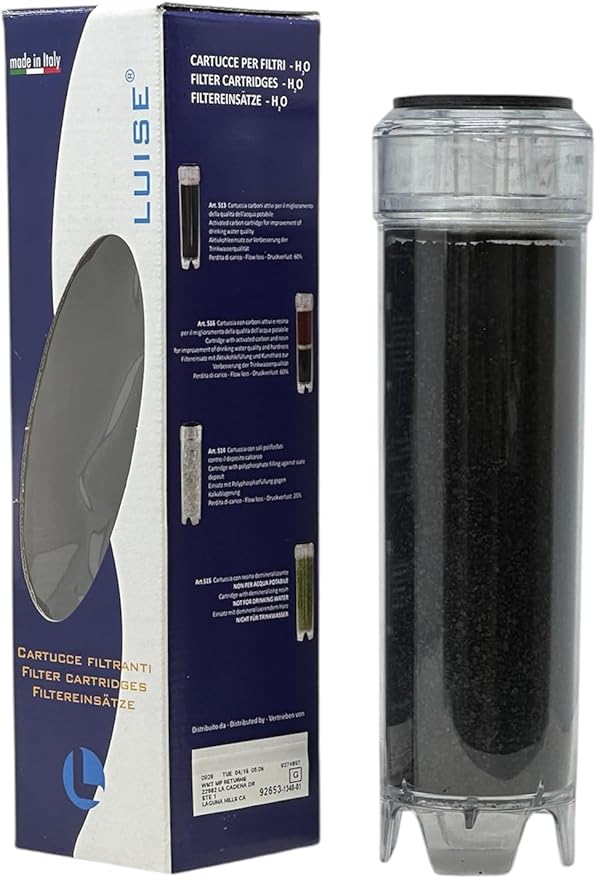 Luise 10" X 2.5" Italian Make Replacement Activated Carbon Cartridge For Dechlorination And Filtration Of Water (L513.1000)