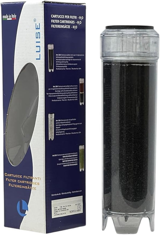 Luise 10" X 2.5" Italian Make Replacement Activated Carbon Cartridge For Dechlorination And Filtration Of Water (L513.1000)