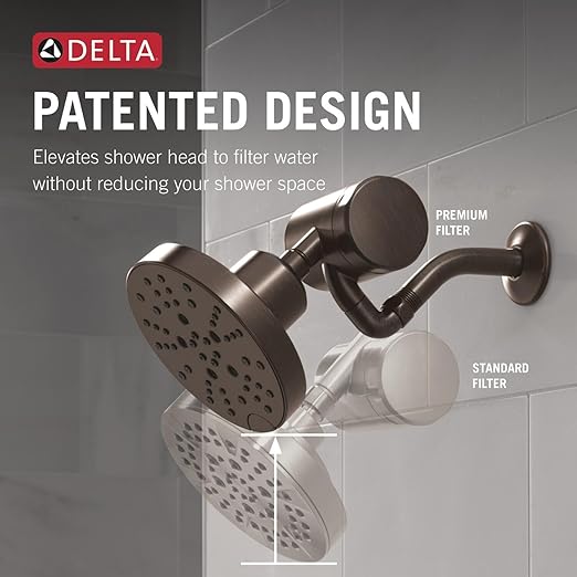 Delta Faucet Clarifi Premium Shower Filter Attachment Oil Rubbed Bronze with Additional Filter Cartridge