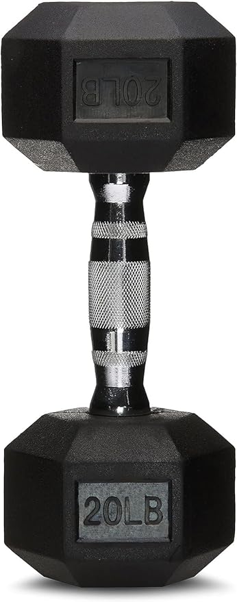 Amazon Basics Rubber Hex Dumbbell Hand Weight-FlexoryFit