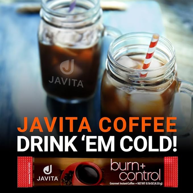 Javita Burn + Control Instant Coffee - Weight Management Herbs, Garcinia Cambogia & Yerba Mate, Slimming Blend with Help of Exercise, Keto Coffee, Dieters Drink, 3 Boxes of 24 (4.55g) Sticks-FlexoryFit