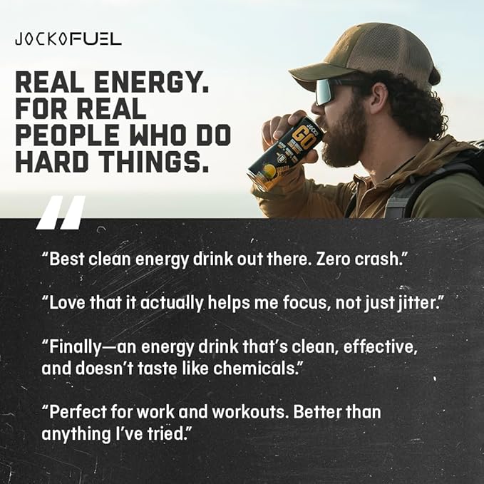 Jocko GO Energy Drink - Keto, Vitamin B12, Vitamin B6, Electrolytes, L Theanine, Magnesium- Energy Boost, Sugar Free Nootropic Monk Fruit Blend - 12 Pack (Nitro Pop)-FlexoryFit