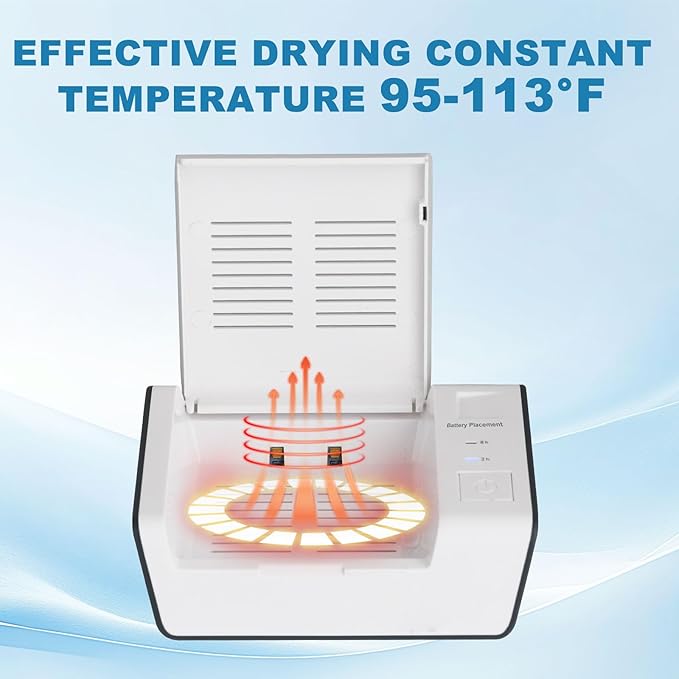 T55 Dehumidifier Cleaning Kit with U/V-C Light, Constant Temperature 95-113°F Drying, Compatible with Hea/ring Ai/ds, Airpods, Wireless Ea/rbuds, Ea/r molds, Bluetooth Devices