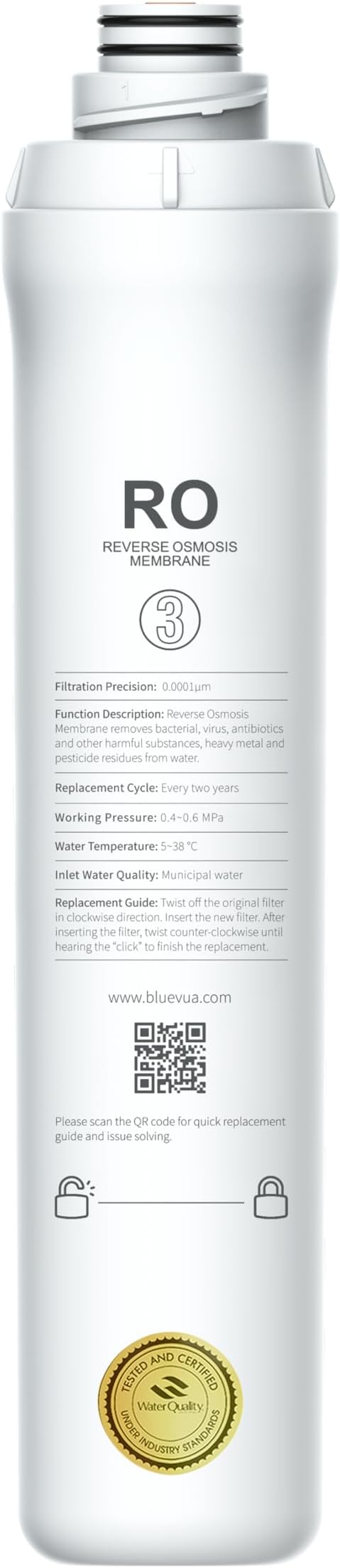 Bluevua Official ROPOT PP Filter, Replacement by Bluevua