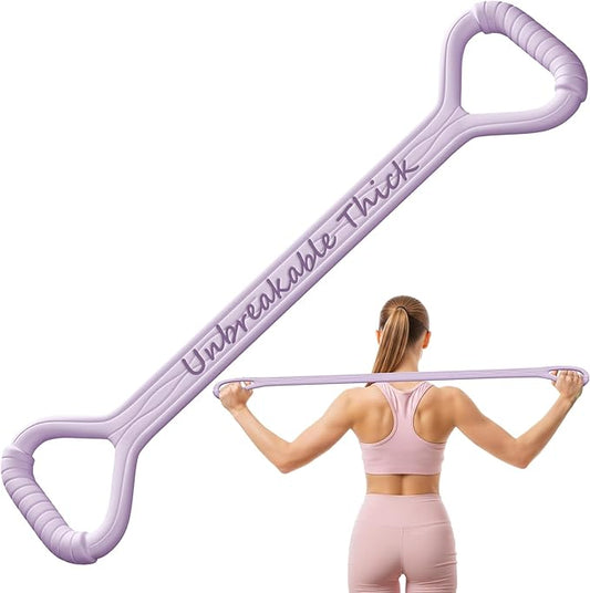 Figure 8 Fitness Resistance Band, Unbreakable Thicken 25lb Elastic Excercise Band for Working Out, Non-Slip Silicone Bands for Strength Stretch Training Arms Back Shoulder Chest Yoga Pilates-FlexoryFit
