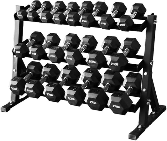 Rubber Hex Chrome Dumbbell Complete Package Set-FlexoryFit