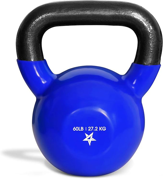 Yes4All 5-100 LB Kettlebells Vinyl Coated Cast Iron for Dumbbell Weights Exercises, Gym, Fitness, Full Body Workout Equipment Push up, Grip and Strength Training-FlexoryFit
