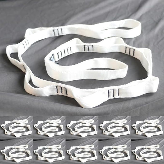 10PCS Nylon Daisy Chain Straps 23 KN for Aerial Yoga Hammock Swing Adjustable Aerial Silk Extender Hanging Rope for Aerial Yoga Belts 3.6FT 5.9FT Long-FlexoryFit