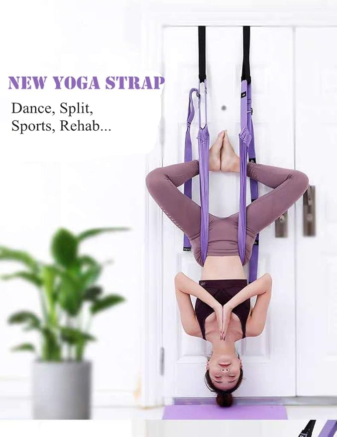 TOCO FREIDO Waist Back Leg Stretch Strap/Yoga Fitness Band, Leg Stretching Assist Trainer, Yoga Stretcher, Back Bend Split Inversion Strap for Fitness, Dance, Ballet, Gymnastics-FlexoryFit