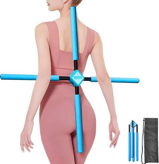 Back Straightener Posture Corrector|Yoga Stick Stretching Tool for Women and Men|Portable Posture Corrector Pole,Stretch Mobility Stick, Physical Workout Exercise Dowel-FlexoryFit