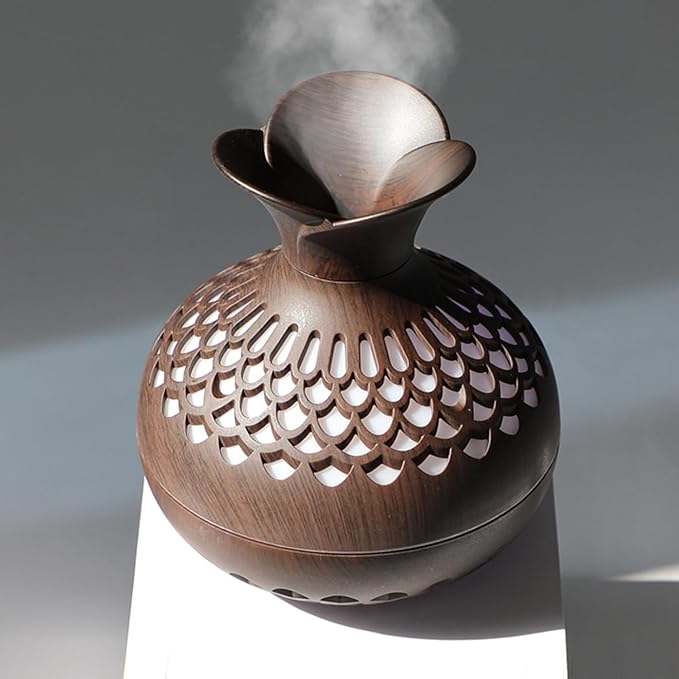 Mini Humidifier for Desk Bedroom Indoor Plant, 300ml Aromatherapy Diffuser Humidifier for Office Small Room, Quiet Colorful Night Light, Essential Oil Diffuser