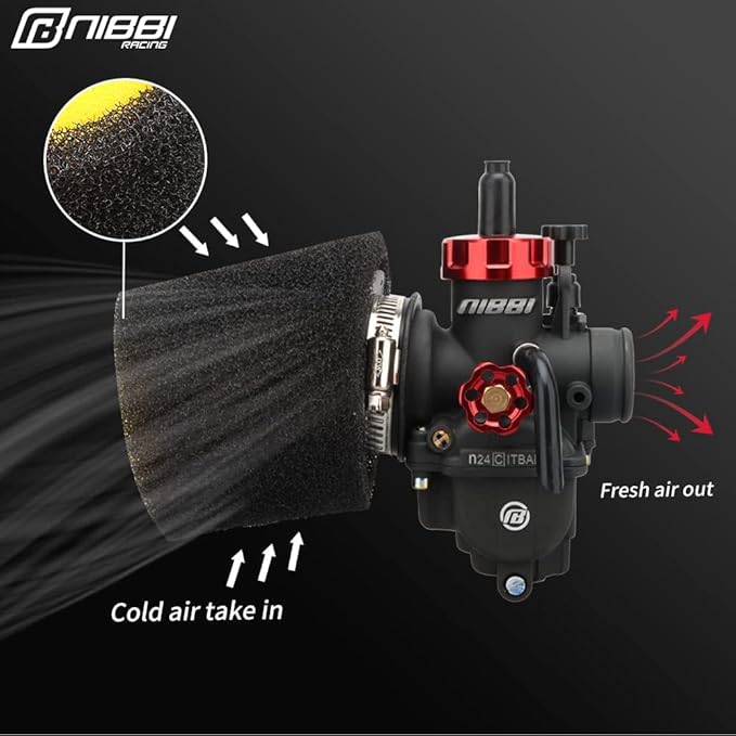 NIBBI Foam Air Filter,Universal Motorcycle 45mm Replacement High Performance Air Filter Intake Cleaner For Go Kart Moped Pit Dirt Bike Parts Motorbike