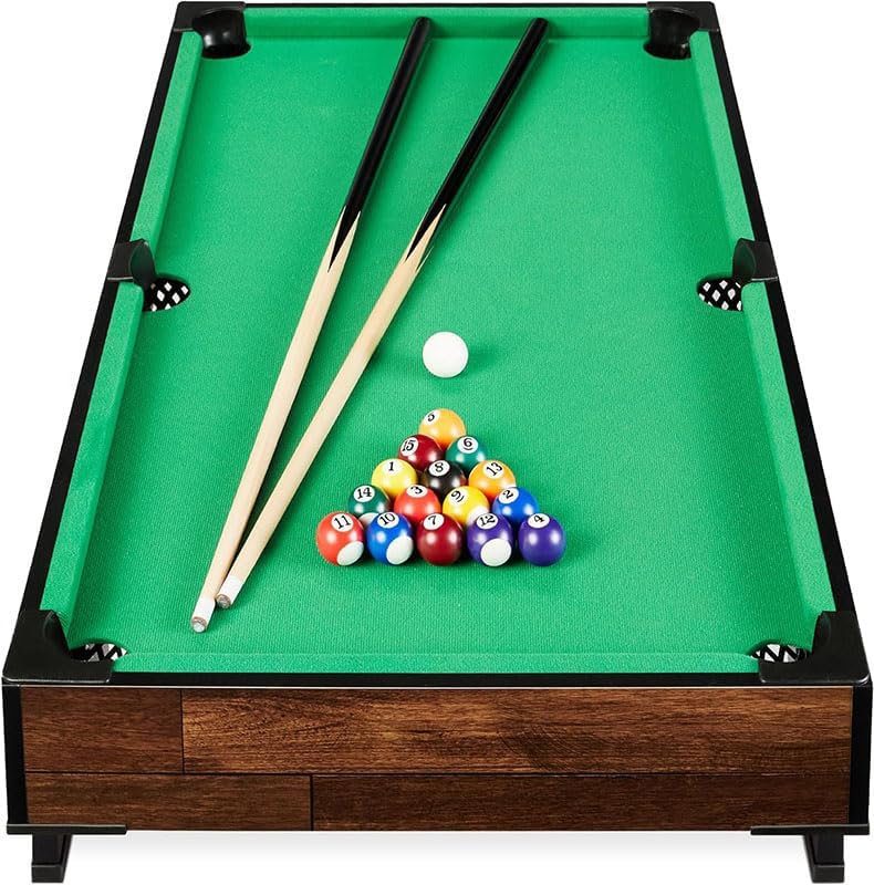 Pool Balls Mini Pool Balls Set,1-1/2 Inch Billiard Balls Set Not Regulation Size, Complete 16 Ball Set…